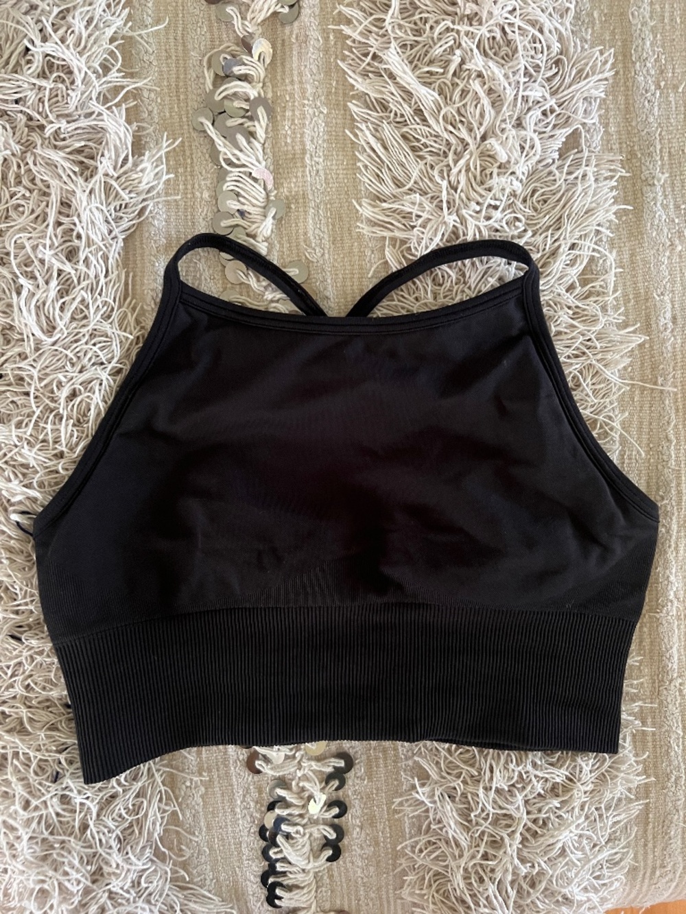 Lululemon Sports Bra, black high neckline XS or S